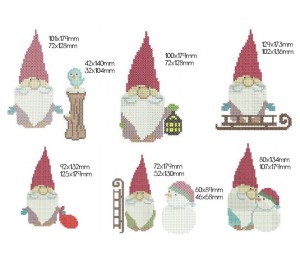 Stickserie - Kreuzstich Winterzauber Wichtel